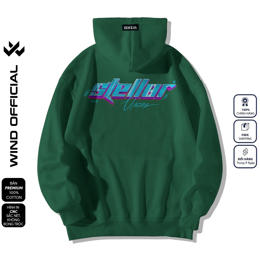 Áo hoodie unisex form rộng WIND STELLAR bản Premium nỉ ngoại nam nữ oversize ulzzang