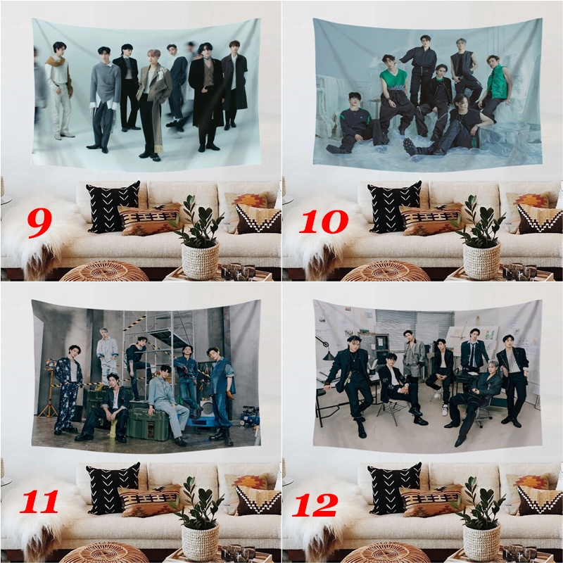 Thảm Treo Tường Trang Trí Phòng Ngủ In Hình Nhóm Nhạc GOT7 Mark & JAY B & Jackson & Jinyoung & Youngjae & BamBam & Yugyeom