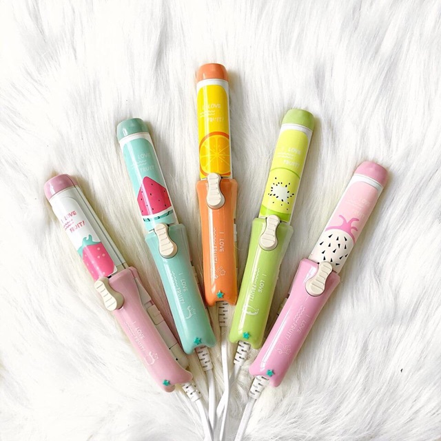 Máy là và uốn tóc mini 2 trong 1 hoạt hình và trái cây