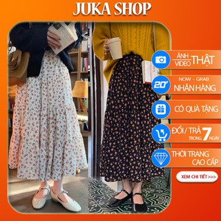 Chân váy hoa nhí tầng ulzzang siêu xinh - Chân váy nữ vintage điệu đà Juka Shop