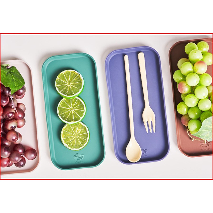 Khay ăn dặm đơn hình chữ nhật/ hình bán nguyệt cho bé Ellony nhập khẩu Hàn Quốc