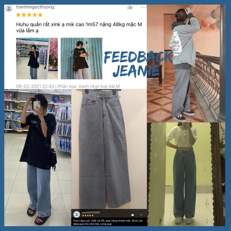 Quần jeans suông JEANIE, quần bò ống rộng nữ 002