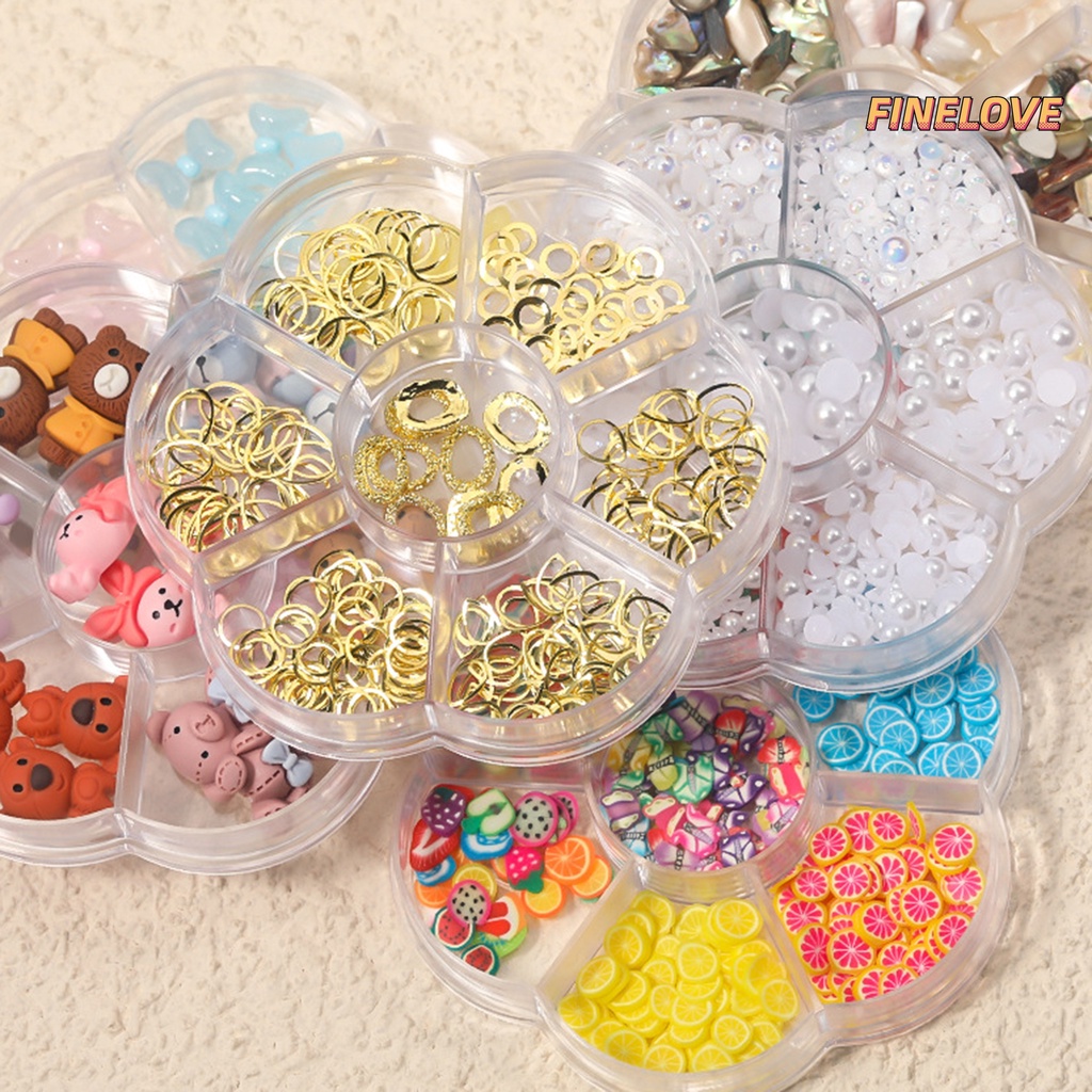 1 Hộp Phụ Kiện Trang Trí Móng Tay 3D Chống Rơi