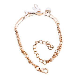 Bộ vòng tay và nhẫn thiết kế hình con thỏ dễ thương đáng yêu thời trang cho nữ