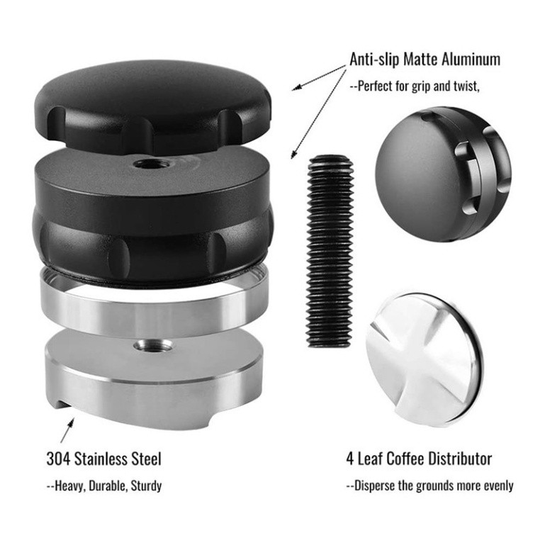 1 Pcs Coffee Machine Brush & 1 Pcs 53Mm Coffee Distributor