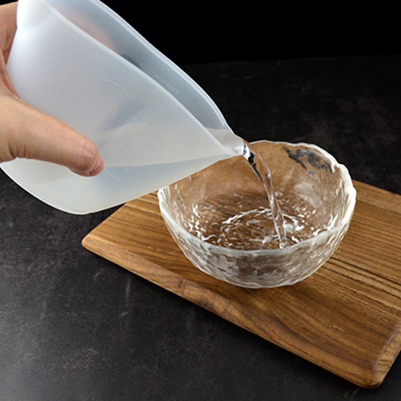 Cốc Đong Bằng Silicone 500ml/250ml Tự Điều Chỉnh Tiện Dụng