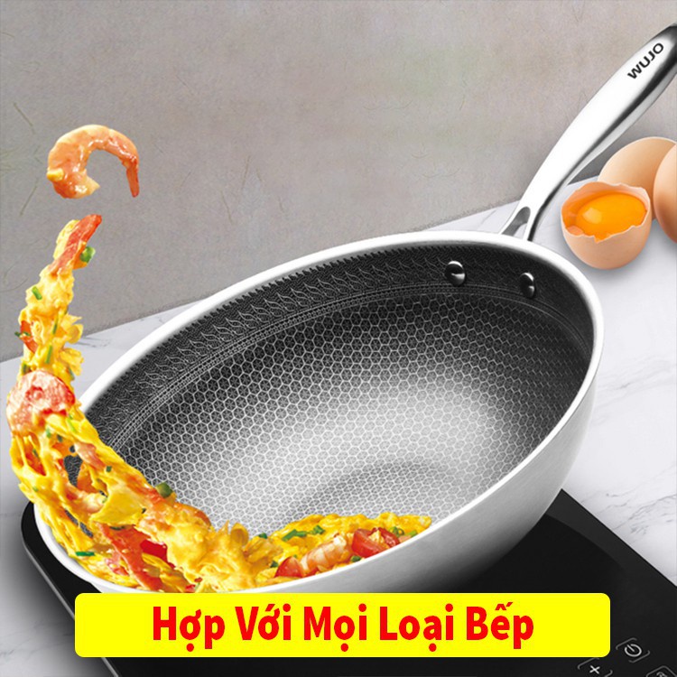 Chảo Vân Đá Tổ Ong Sâu Lòng Chống Dính 32Cm, Dùng Cho Mọi Loại Bếp