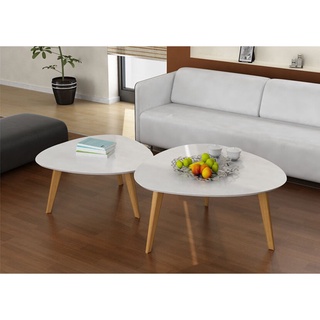 Combo 2 bàn tam giác dùng làm bàn trà cafe sofa phong cách hiện đại chân gỗ tự nhiên cao cấp v_decor