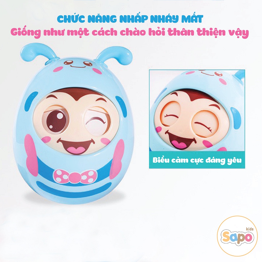 Đồ chơi con lật đật ong đáng yêu cho bé, biết nhắm mở liếc mắt, kêu leng keng SAPO KIDS