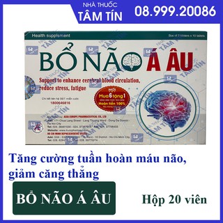 [CHÍNH HÃNG ] Bổ Não Á Âu - Hỗ trợ tăng cường tuần hoàn máu não, giảm căng thẳng, mệt mỏi -Hộp 20 viên