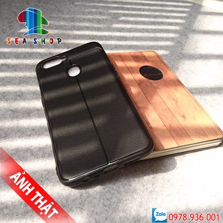 Ốp Oppo A7 vân da loại A - nhựa dẻo - Chống sốc - Chống trơn trượt