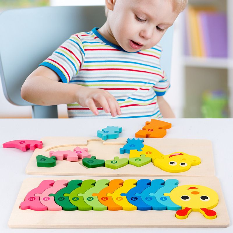 Đồ chơi gỗ tranh ghép nối 10 số tương ứng từ 1-10 cho bé phát triển trí tuệ tư duy xếp hình