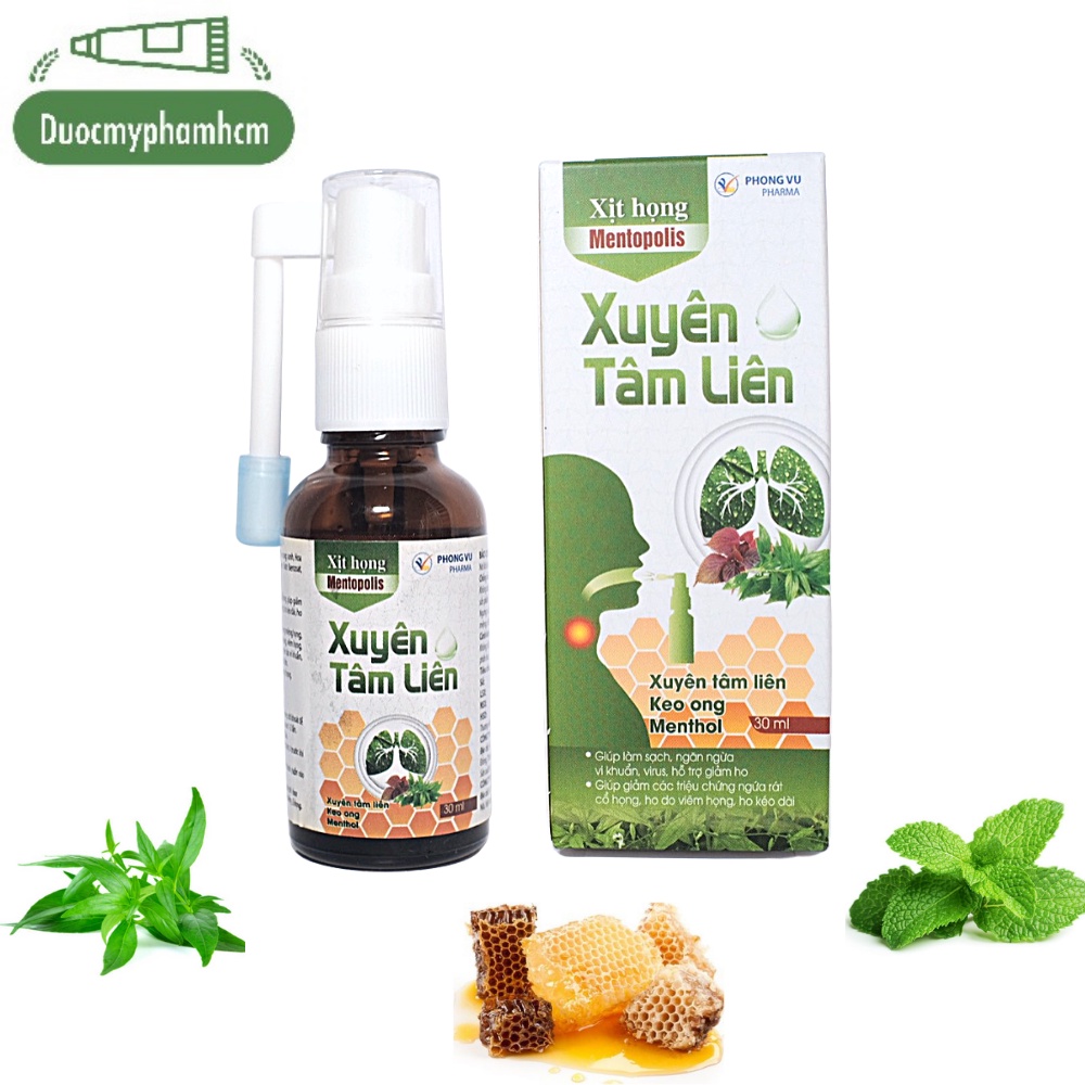 Xịt họng Xuyên Tâm Liên - Keo Ong Mentopolis 30ml