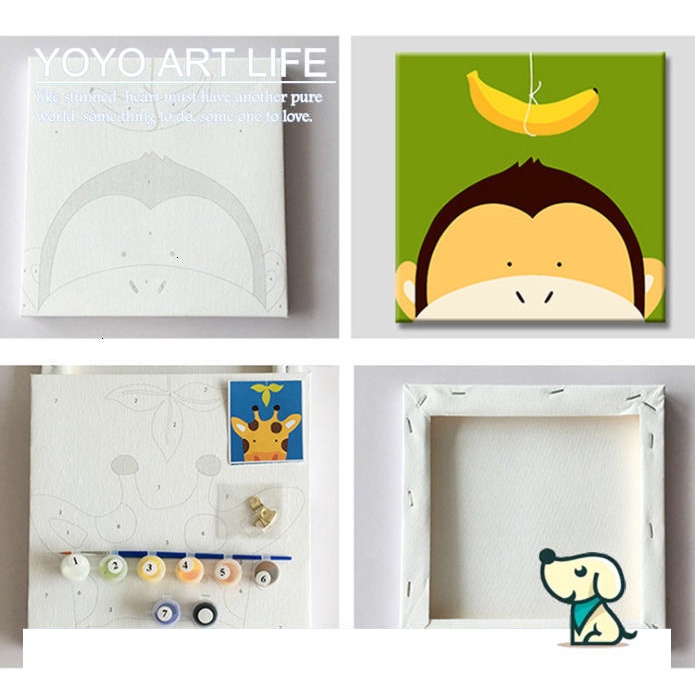 Bộ tranh sơn dầu số hoá DIY s002 hình phong cảnh nổi tiếng 20x20cm