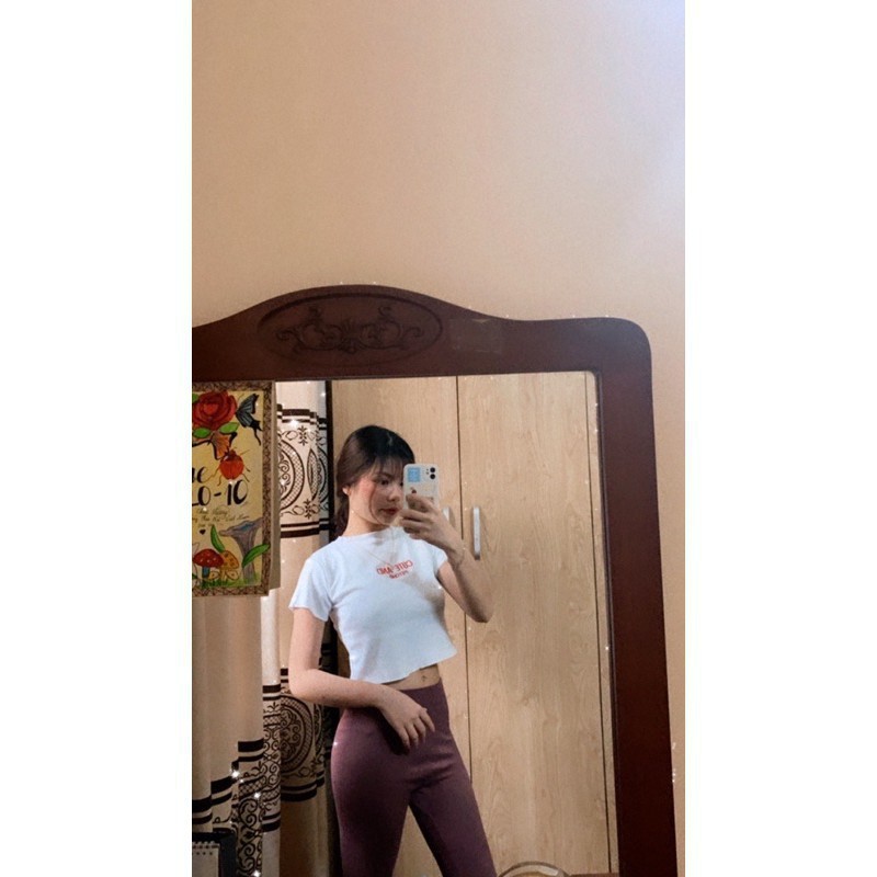 [Mã FAMAYWA giảm 10K đơn 50K] [ FreeShip Bill từ 50k ] Áo croptop thun gân viền bèo Cute and psycho ngắn tay | BigBuy360 - bigbuy360.vn