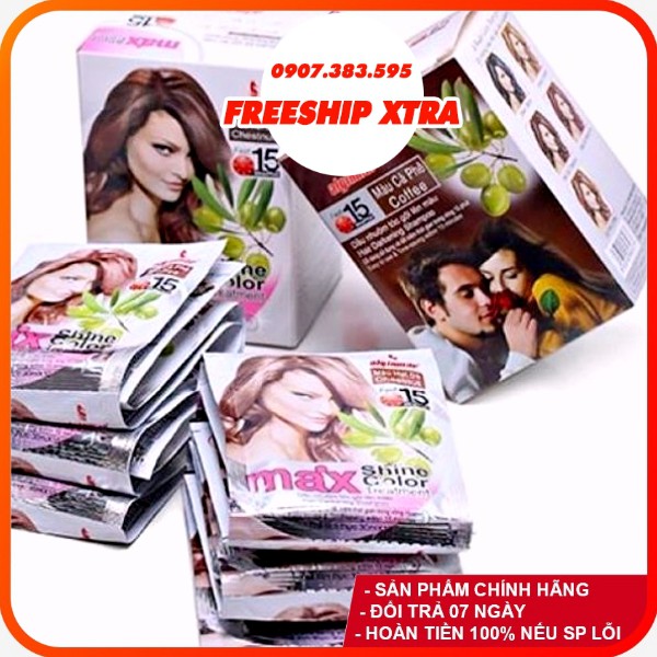 (Hot) 10 Gói Gội Là Nâu Max Shine Color + Tặng Bao Tay (Phủ Bạc) | BigBuy360 - bigbuy360.vn
