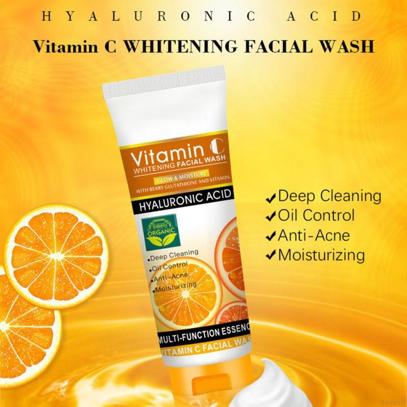 (Hàng Mới Về) Sữa Rửa Mặt Vitamin C Làm Sạch Sâu Dưỡng Ẩm Kiểm Soát Dầu Chăm Sóc Da 100g