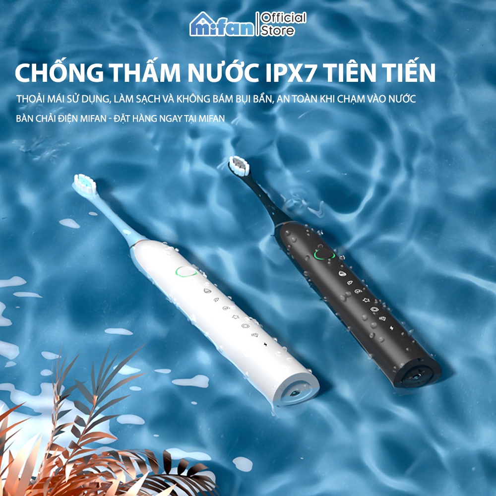 Bàn Chải Điện Mifan Sonic X2 Model 2021 - Bàn chải đánh răng máy sóng âm công nghệ Đức - Tặng kèm 3 đầu bàn chải