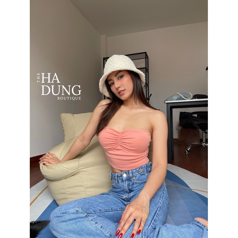 (Ảnh Thật) Áo Thun Ống Cúp Ngực Nữ Nhún Ngực | Hà Dung Boutique