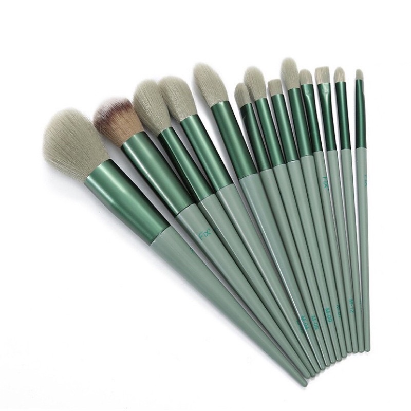 Bộ cọ trang điểm 13 cây FIX+ tặng kèm túi nhung - Bộ cọ makeup đi du lịch 13 món có túi đựng tiện dụng