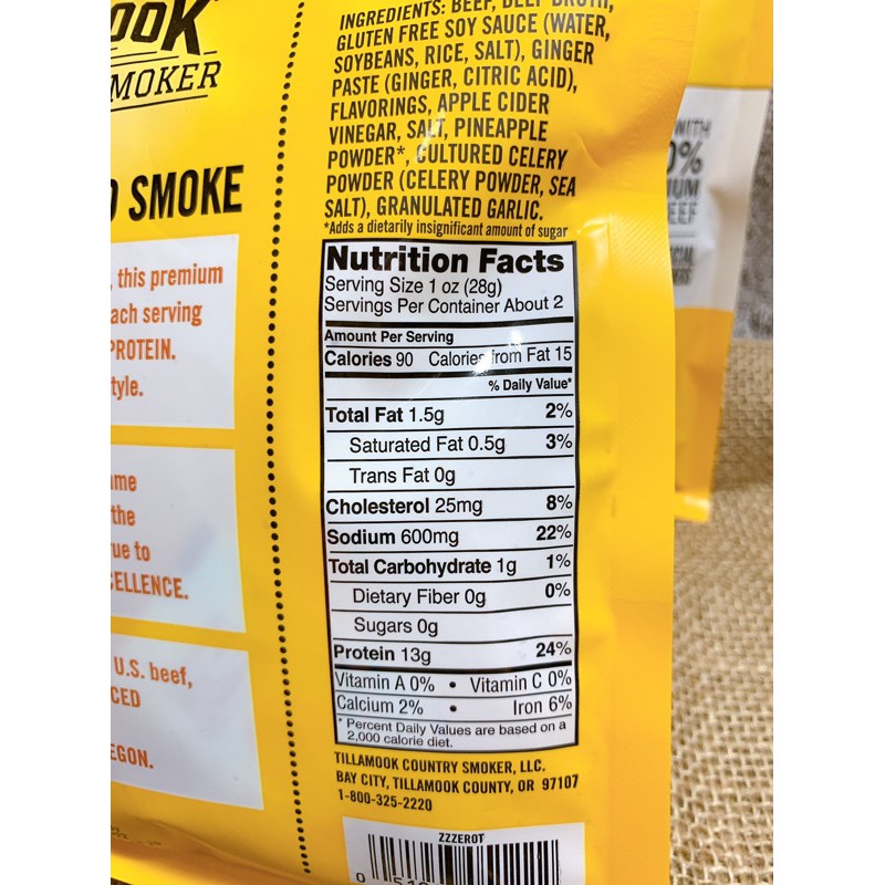 Khô Bò không đường ít calo( zero sugar beef jerky) Tillamook ( tiểu đường, eat clean, keto, low carb) | BigBuy360 - bigbuy360.vn