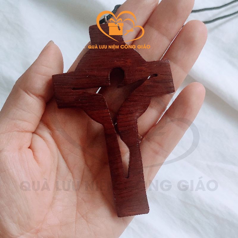Vòng cổ mặt Thánh Giá bằng gỗ nhiều kích thước