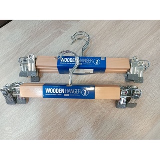 Bộ 3 móc treo váy/ đầm bằng gỗ có kẹp etm381