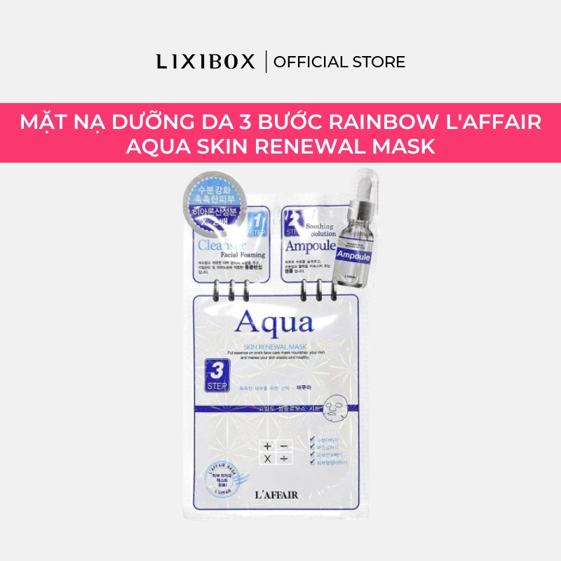 Mặt Nạ Dưỡng Da 3 Bước Rainbow L'affair Aqua Skin Renewal Mask