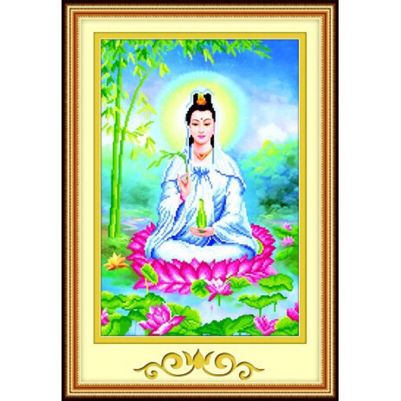 Tranh đính đá Phật Quan Âm 77438 (45x65) chưa đính