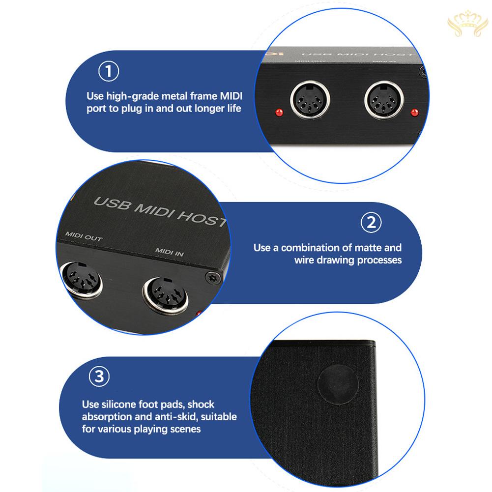 Máy Tạo Hiệu Ứng Âm Thanh MIDI Giao Diện USB Sang MIDI Cho Đàn Guitar Điện