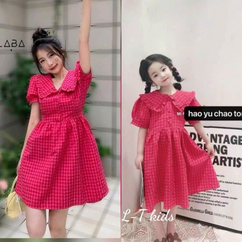 Đầm đôi caro tiểu thư