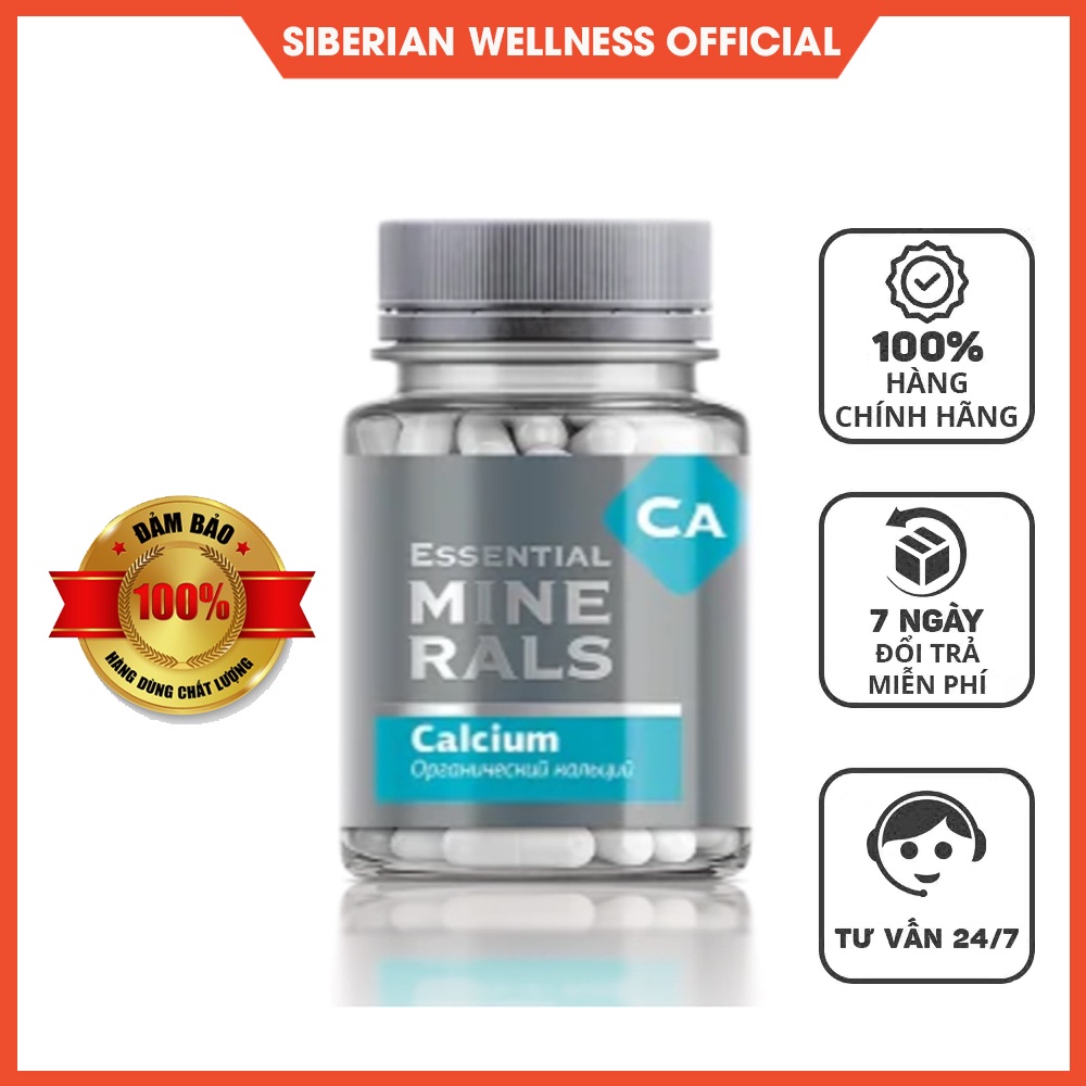 Viên uống bổ sung canxi hữu cơ - Essential Minerals Calcium - SIBERIAN WELLNESS - 60 viên