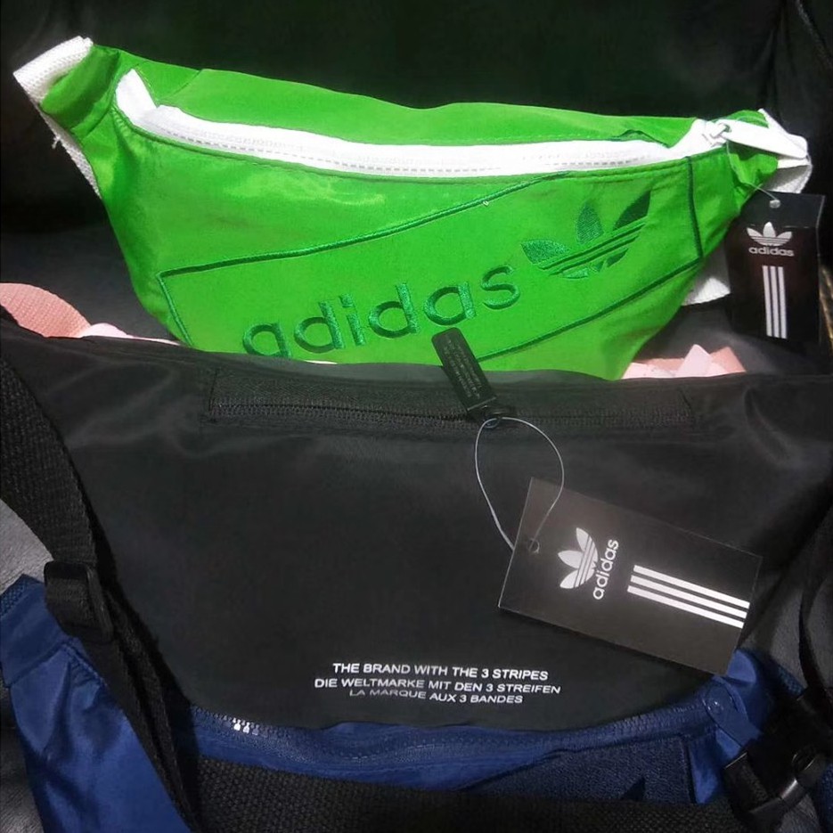 Túi đeo chéo phối logo Adidas da PU phong cách năng động cho nam và nữ