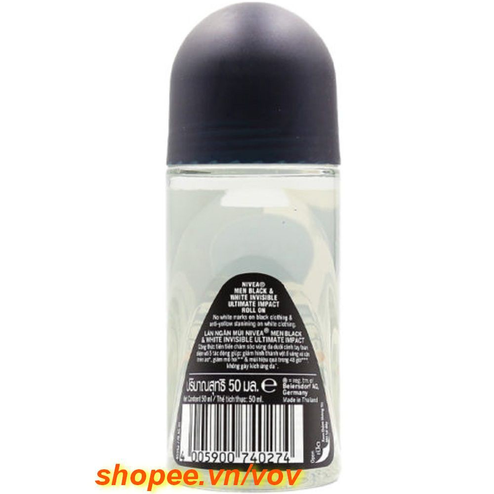 Lăn Khử Mùi Nivea Nam 50ml Ngăn Vệt Ố Vàng 100% chính hãng.