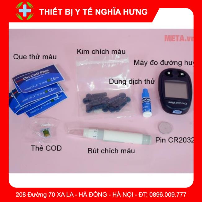 [Thương Hiệu Mỹ] Máy đo đường huyết On Call PLus - Tặng Kèm 25 que thử - Đo Chính Xác 99% trước và sau khi ăn