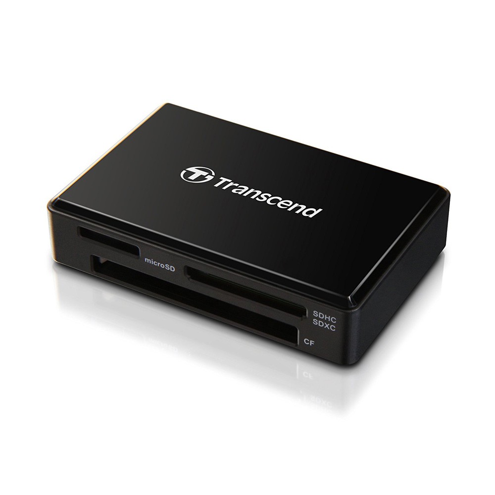 Đầu đọc thẻ 3.1 Transcend RDF8 Multi Card Reader - hỗ trợ 3 khe MicroSD/SD/CF (Đen)