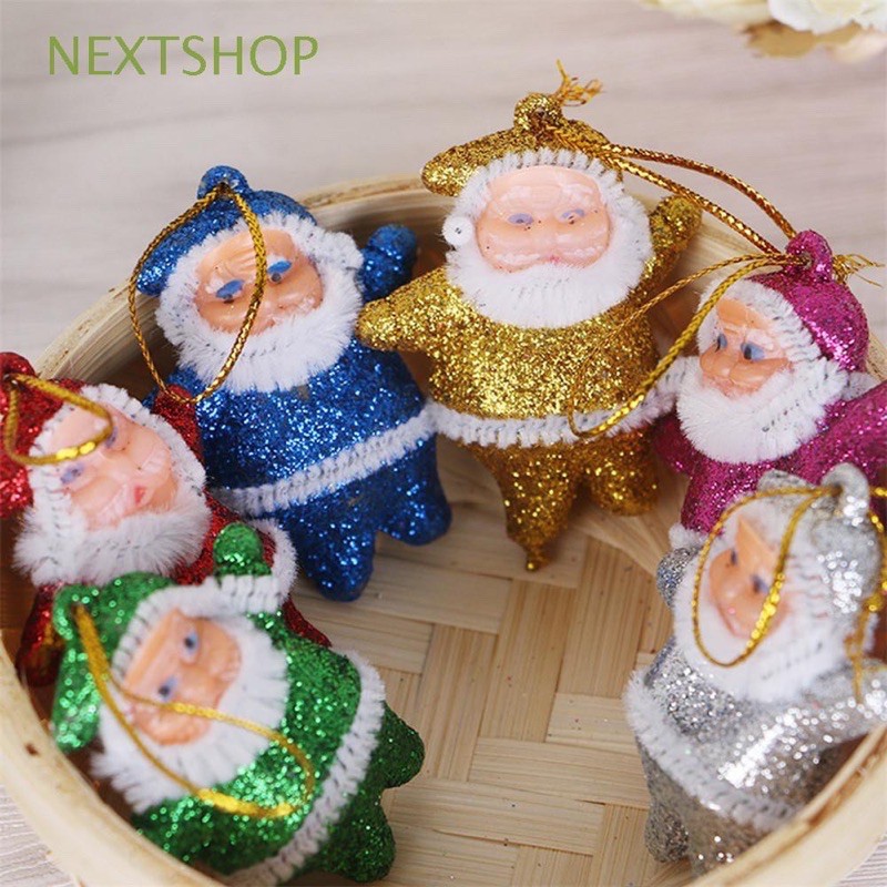 Set 6 ông già noel trang trí cây thông làm quà tặng noel giáng sinh