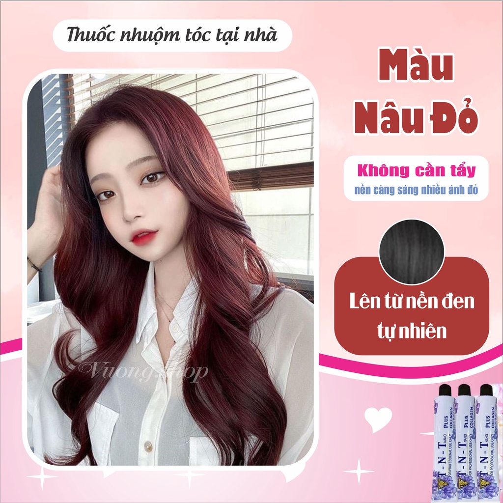 Thuốc Nhuộm Tóc Màu NÂU ĐỎ Không Tẩy nhuộm tại nhà | Vuong.hair
