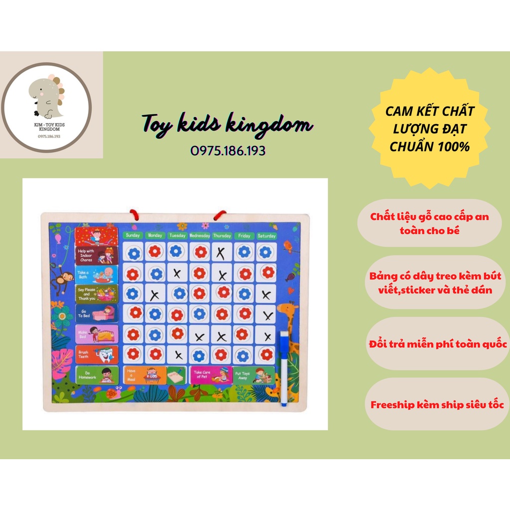Đồ Chơi Gỗ Bảng Khen Thưởng Thành Tích Bằng Gỗ Có Nam Châm Giúp Bé Rèn Luyện Thói Quen Tốt Và Tính Kỷ Luật
