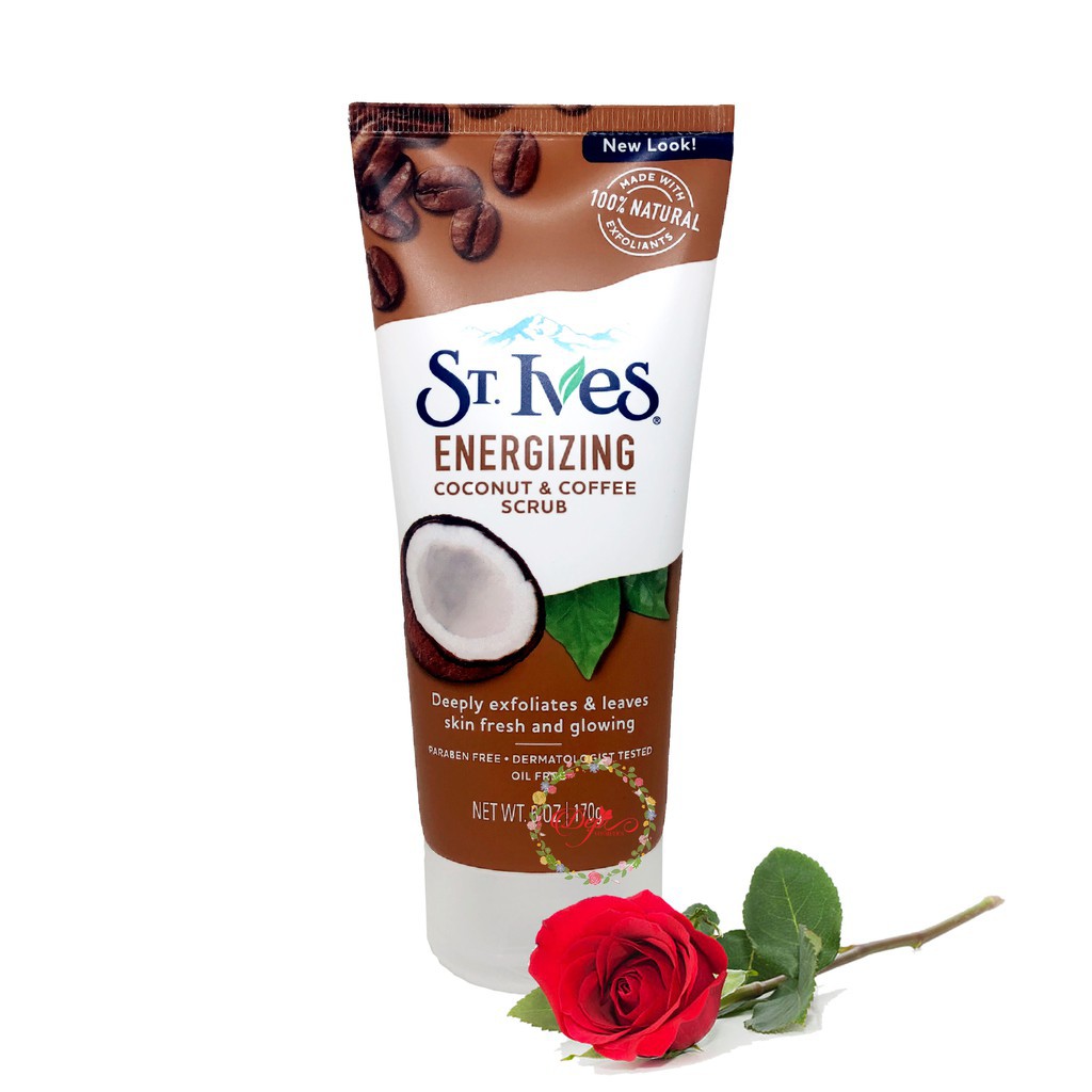 Sữa Rửa Mặt Tẩy Tế Bào Chết Chiết Xuất Dừa Cà Phê ST.IVES ENERGIZING COCONUT & COFFEE FACE SCRUB 170g - MYLA SHOP