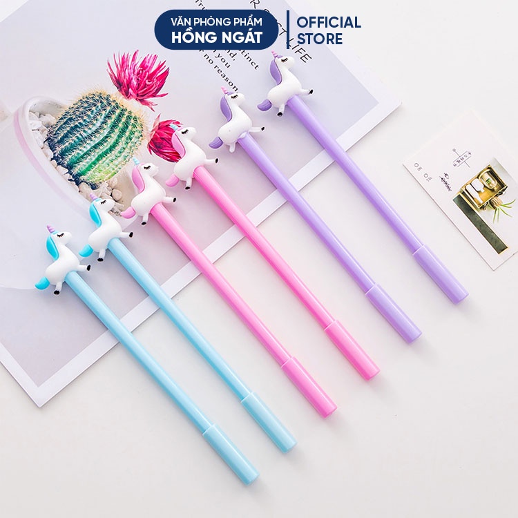 Bút bi cute ngựa pony, bút bi nước mực gel đen ngòi 0.5mm nhiều màu dễ thương đồ dùng học tập văn phòng phẩm B21