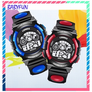 Đồng hồ Sport trẻ em đèn LED phát sáng chống nước 30m thiết kế thể thao siêu bền