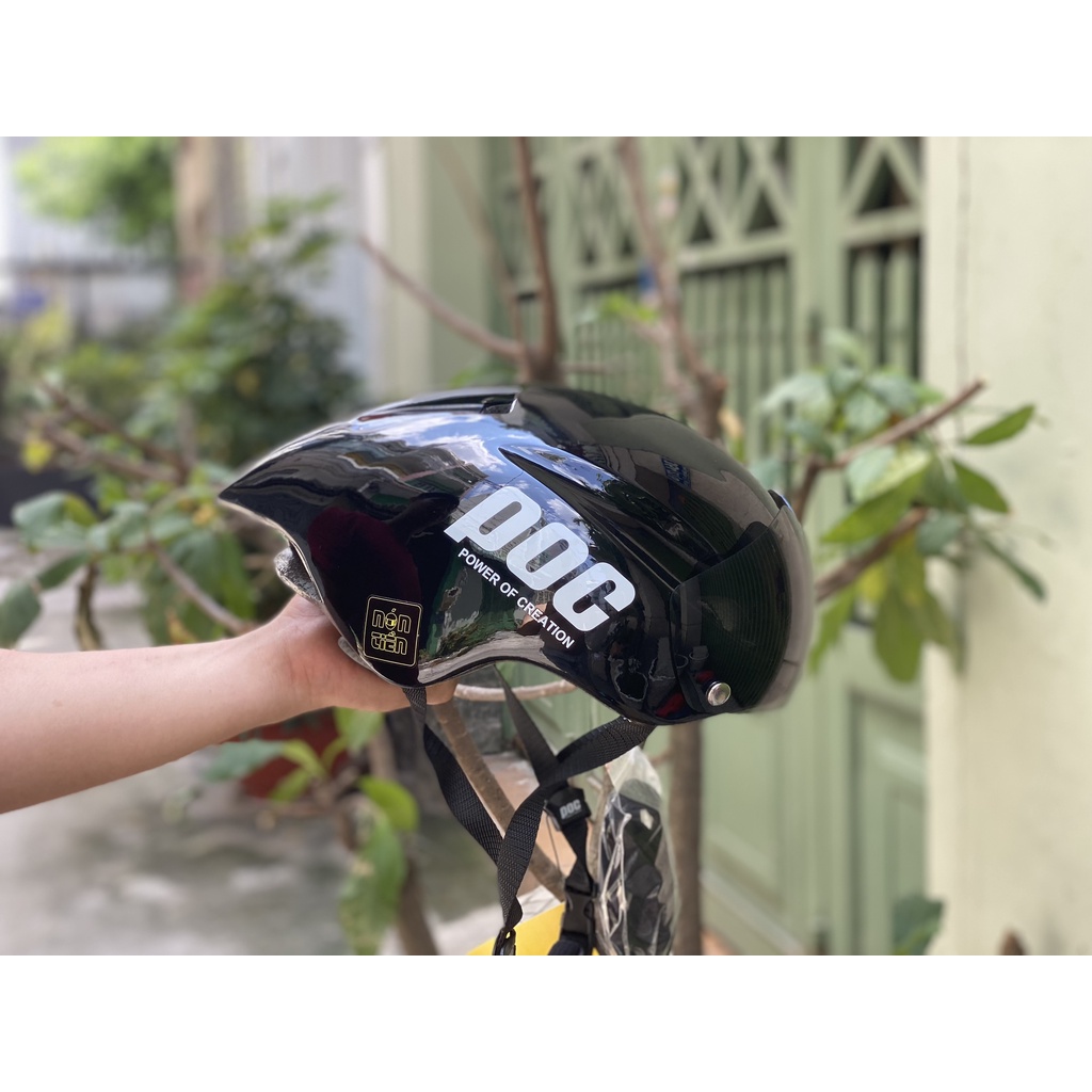 MŨ THỂ THAO POC 01 ĐEN BÓNG QUỐC DÂN , hàng chính hãng POC, KÈM KÍNH VÀ TÚI ĐỰNG NÓN, BẢO HÀNH 365 NGÀY