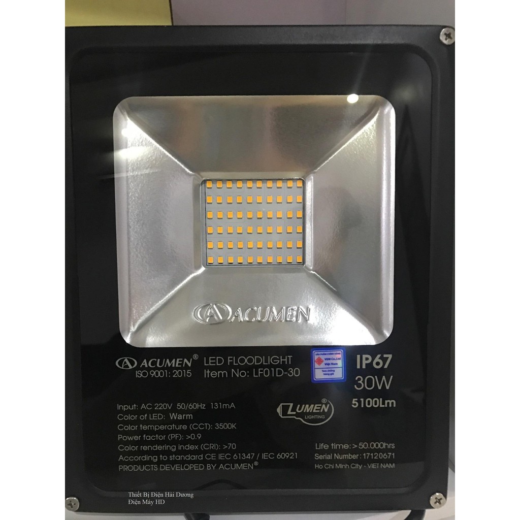 Đèn Pha Led Lumen LF01D-30 dùng Hạt Led 30W - BH 3 năm