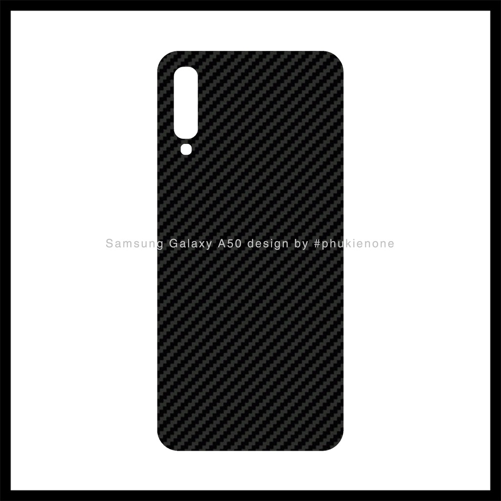 Decal dán lưng Samsung A50 carbon đen
