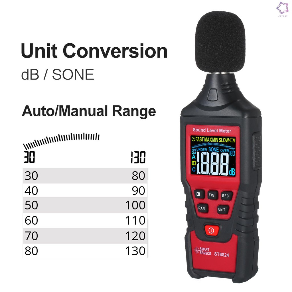 Máy Đo Cường Độ Tiếng Ồn Cầm Tay Màn Hình Lcd Cảm Biến Âm Thanh 30-130db