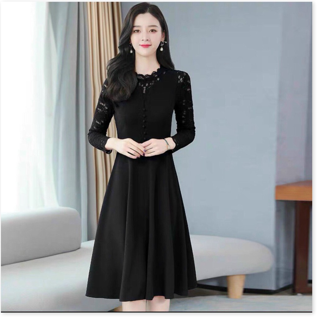 Đầm poly 2 da phối voan nữ siêu xinh cho các chị em KOKO MI STORE