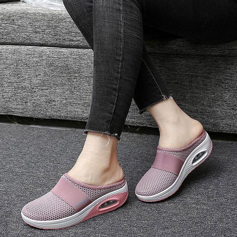 Giày lười đi bộ đệm khí chỉnh hình size lớn thời trang dành cho nữ