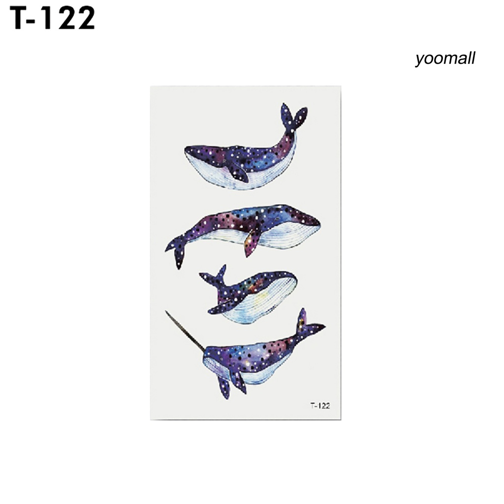 [Hàng mới về] Tờ Hình Xăm Dán Tạm Thời Chống Nước Hình Bóng Đèn / Cá Voi / Hoa Mận Dễ Thương