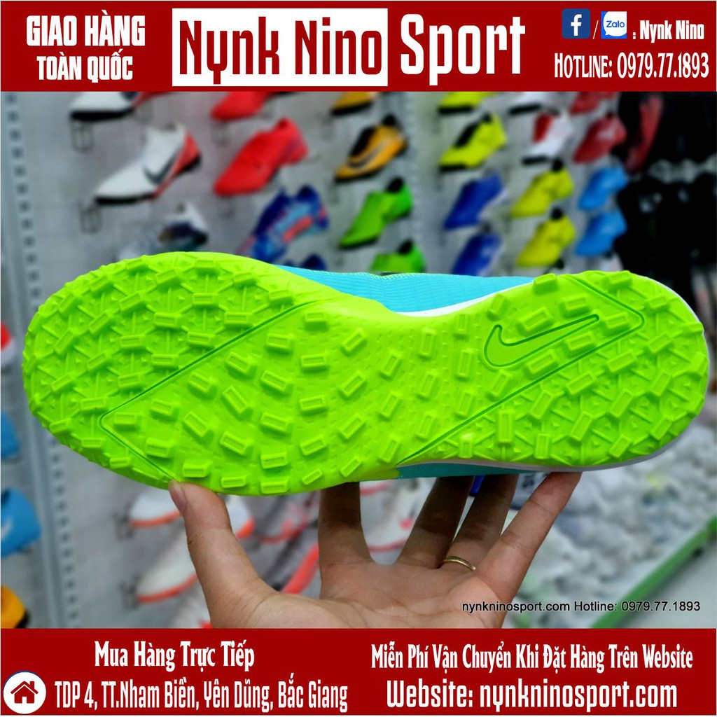 Giày Bóng Đá Mercurial Vapor 14 Academy Xanh Ngọc Vạch Đen HQ TF